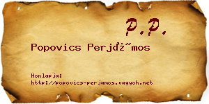 Popovics Perjámos névjegykártya